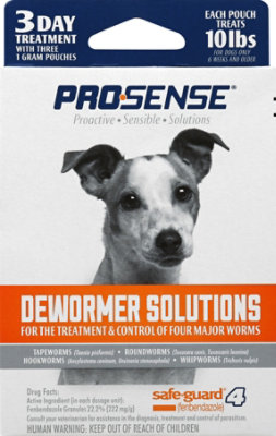 Pro Sense Dewormer Solutions 3 Day Treatment For Dogs 6 Weeks And Older 3 Gram carrsqc