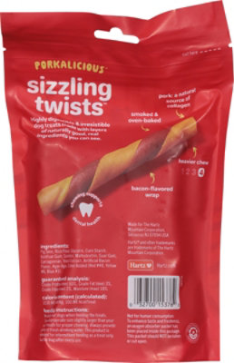 Hartz Oinkies Treats Pig Skin Twists Smoked With Bacon Flavored Wrap Pouch - 8 Count - Image 4