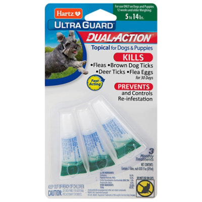 Hartz UltraGuard Topical For Dog & Puppies Dual Action 5 to 14 Lbs Blister Pack - 3 Count