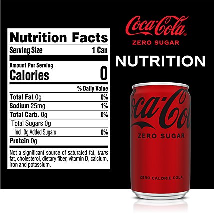 Coca-Cola Zero Sugar Soda Fridge Pack Cans - 10-7.5 Fl. Oz. - Image 4