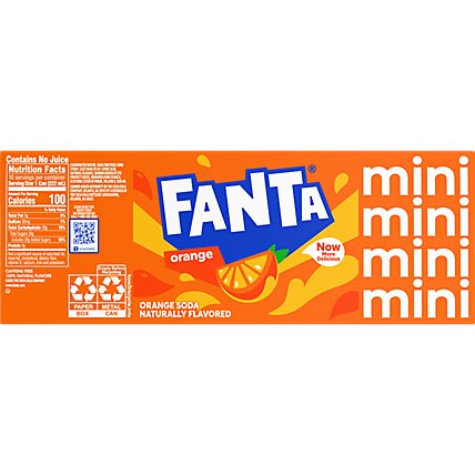 Fanta Soda Pop Orange Flavored Mini Can - 10-7.5 Fl. Oz. - Image 6