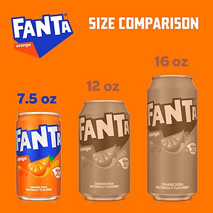 Fanta Soda Pop Orange Flavored Mini Can - 10-7.5 Fl. Oz. - Image 2
