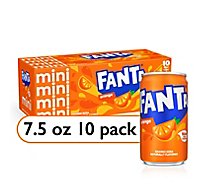 Fanta Soda Pop Orange Flavored Mini Can - 10-7.5 Fl. Oz.