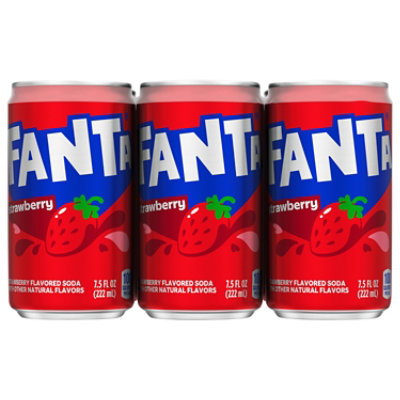 Fanta Soda Pop Strawberry Flavored Mini Can - 6-7.5 Fl. Oz. - Image 2
