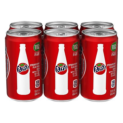 Fanta Soda Pop Strawberry Flavored Mini Can - 6-7.5 Fl. Oz. - Image 1
