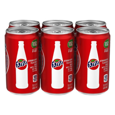 Fanta Soda Pop Strawberry Flavored Mini Can - 6-7.5 Fl. Oz.