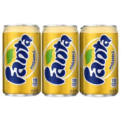 Fanta Soda Pop Pineapple Flavored Mini Can - 6-7.5 Fl. Oz.