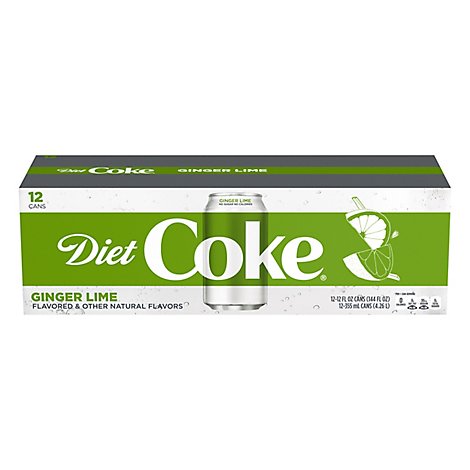Diet Coke Soda Pop Ginger Lime Flavored 12 Count - 12 Fl. Oz.