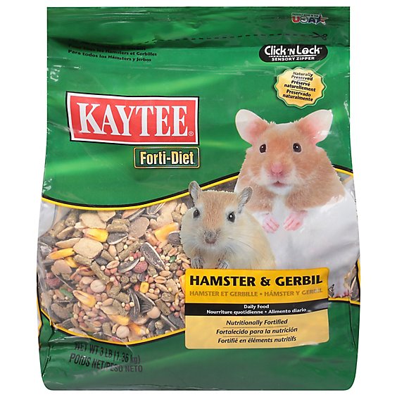 Kaytee Forti-Diet Pet Food Hamster & Gerbil Bag - 3 Lb