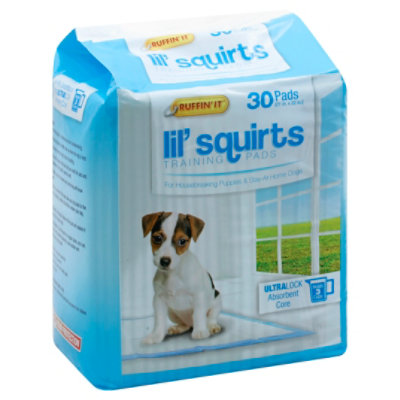 Ruffin It Lil Squirts Dog Training Pads Puppies 21x22 Inch Ultra Lock Absorbent Core - 30 Count - Image 1