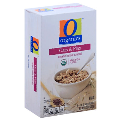 O Organics Oatmeal Instant Oats & Flax - 11.29 Oz
