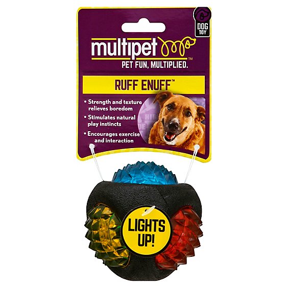 Multipet Dog Toy Doglucent Tpr Dental Diamond Ball - Each