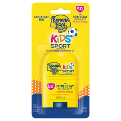 Banana Boat Kids Sport Sunscreen Stick Broad Spectrum SPF 50 - 0.50 Oz - Image 1