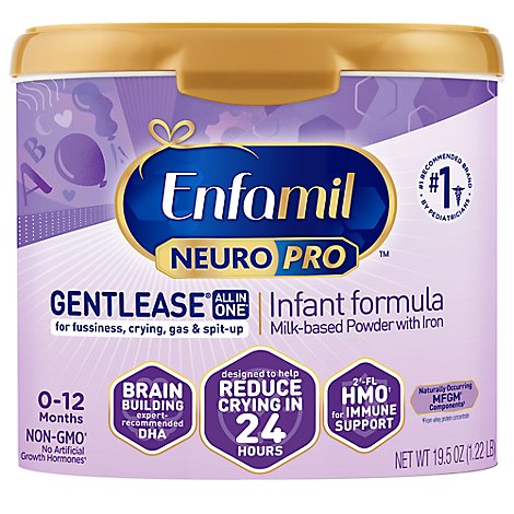 Enfamil NeuroPro Gentlease Infant Formula Milk Powder Brain Building Nutrition - 19.5 Oz