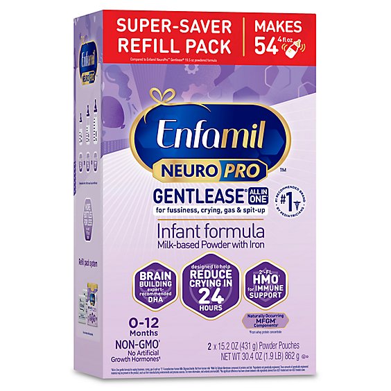 Enfamil NeuroPro Gentlease Infant Formula Milk Powder Refill Box - 30.4 Oz