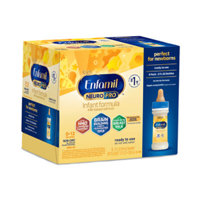 Enfamil NeuroPro Infant Formula - Ready to Use Liquid Nursette Bottles- 6 x 2 fl Oz - Image 1