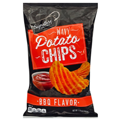 Signature SELECT Potato Chips Bbq Wavy P65 - 7.75 Oz