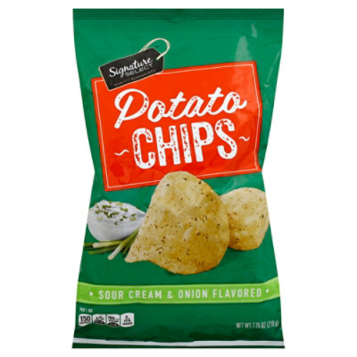 Signature SELECT Potato Chips Sour Cream & Onion Flavored - 7.75 Oz ...