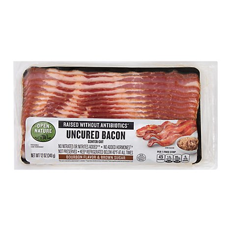 Open Nature Bacon Smoked Bourbon & Brown Sugar Uncured - 12 Oz