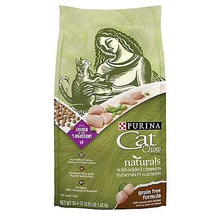 Purina Cat Chow Naturals Real Chicken Dry Cat Food - 3.15 Lb - Image 1