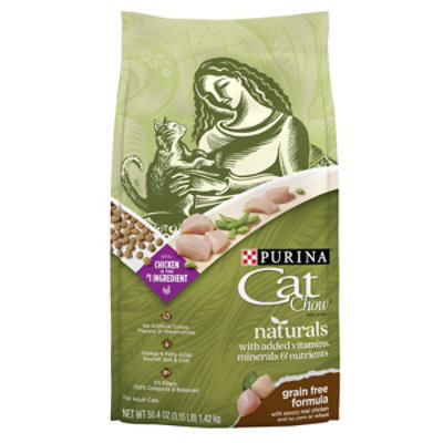 Cat Chow Cat Food Dry Naturals Real Chicken - 3.15 Lb