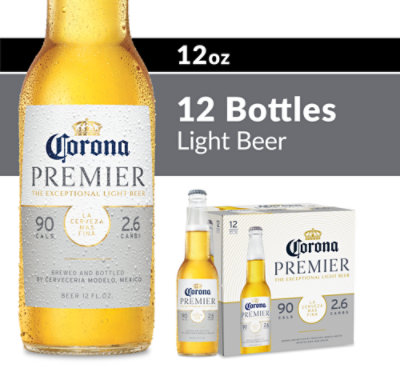 Corona Premier Beer Mexican Lager Light 4.0% ABV Bottle - 12-12 Fl. Oz.