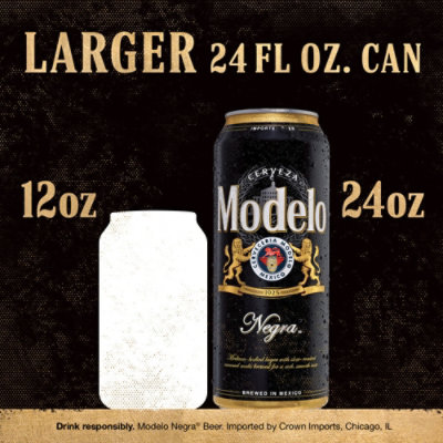 Modelo Negra Amber 5.4% ABV Lager Mexican Beer Can - 24 Fl. Oz. - Image 5