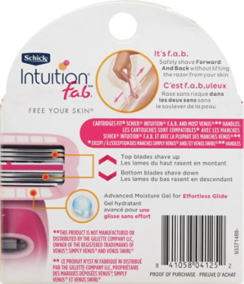 Schick Intuition f.a.b. Razor Bi Directional With 3 Razor Blade Refills - Each - Image 4