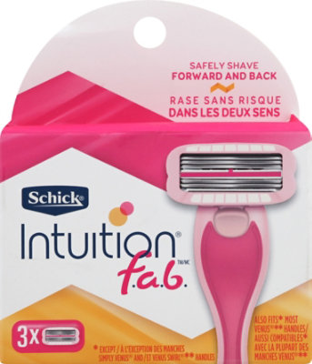 Schick Intuition f.a.b. Razor Bi Directional With 3 Razor Blade Refills - Each - Image 2