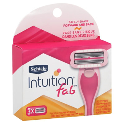 Schick Intuition f.a.b. Razor Bi Directional With 3 Razor Blade Refills - Each