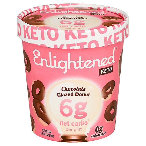 Enlightened Keto Collection Ice Cream Chocolate Doughnut Glazed 1 Pint - 473 Ml