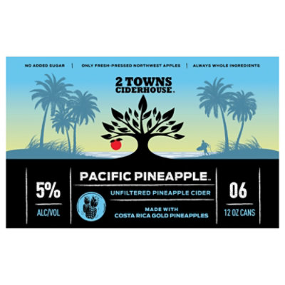 2 Towns Ciderhouse Pacific Pineapple in Cans - 6-12 Fl. Oz. - Image 2