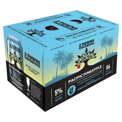 2 Towns Ciderhouse Pacific Pineapple in Cans - 6-12 Fl. Oz. - Image 1