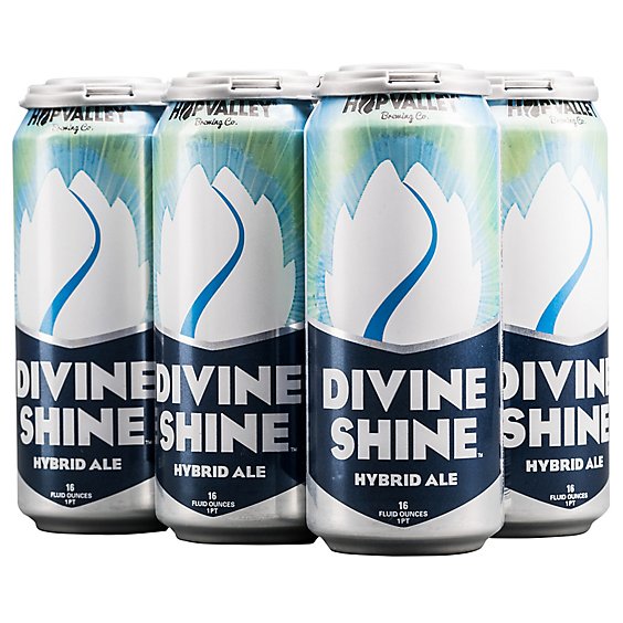 Hop Valley Beer Divine Shine Hybrid Ale Cans 4.5% ABV - 6-12 Fl. Oz.