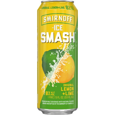 Smirnoff Ice Smash Lemon and Lime 8% ABV Single Can - 23.5 Oz - Image 3