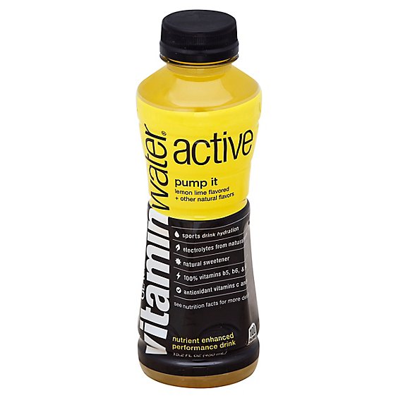 Vitaminwater Active Lemon Lime Pump It - 15.2 Fl. Oz.