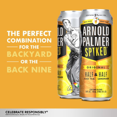 Arnold Palmer Spiked Half & Half Original Beer 5% ABV Cans - 24 Fl. Oz. - Image 4