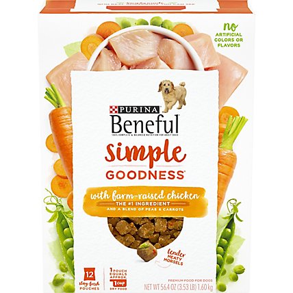 Beneful Simple Goodness Farm-Raised Chicken Dry Dog Food 12 Count - 56.4 Oz - Image 1