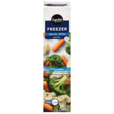 Signature SELECT Bags Freezer Click & Lock Double Zipper Gallon - 28 Count