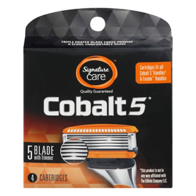 Signature Care Cobalt 5 Razor Cartridges 5 Blade With Trimmer - 4 Count - Image 3