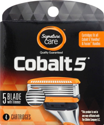 Signature Care Cobalt 5 Razor Cartridges 5 Blade With Trimmer - 4 Count - Image 2