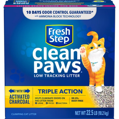 Fresh Step Clean Paws Cat Litter Clumping Triple Action Scented Box - 22.5 Lb - Image 2