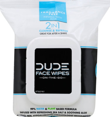 Dude Face Wipes Scntd - 30 Count - Image 2