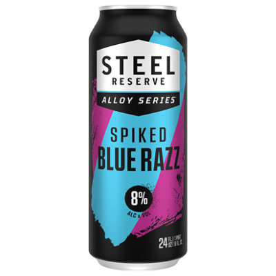 Steel Reserve Spiked Blue Razz Flavored Malt Beverage Beer 8% ABV Can - 24 Fl. Oz. - Image 1