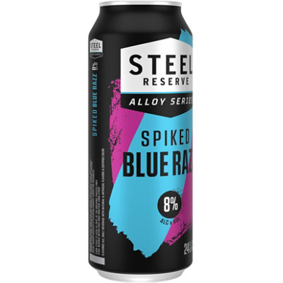 Steel Reserve Spiked Blue Razz Flavored Malt Beverage Beer 8% ABV Can - 24 Fl. Oz. - Image 3