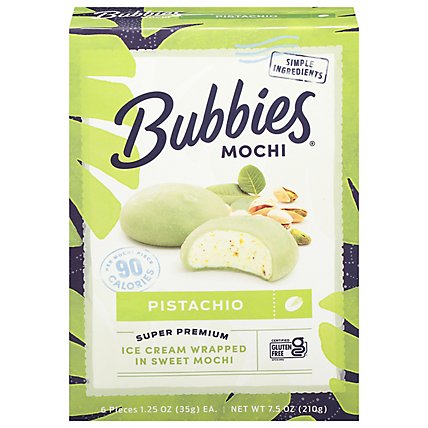Bubbies Ice Cream Mochi Pistachio - 7.5 Oz - Image 2