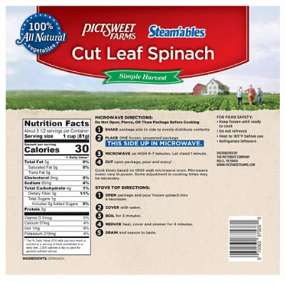 Pictsweet Farms Steamables Spinach Leaf Cut - 10 Oz - Image 5
