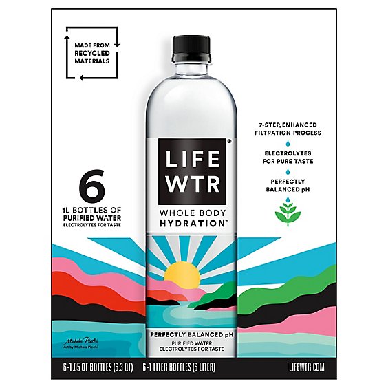 LIFEWTR Water Purified Bottle - 6-1 Liter - jewelosco LIFEWTR Water Purified Bottle - 6-1 Liter - jewelosco