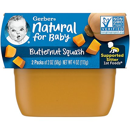 Gerber 1st Foods Natural For Baby Butternut Squash Baby Food Tubs Multipack - 2-2 Oz - Image 1