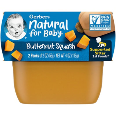 Gerber 1st Foods Natural For Baby Butternut Squash Baby Food Tubs Multipack - 2-2 Oz